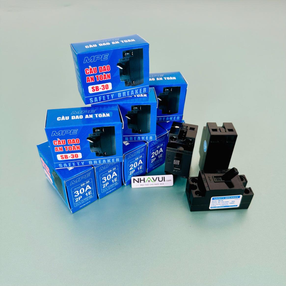 Cầu dao an toàn MPE Seri SB 2P SB-10, SB-15, SB-20, SB-30, SB-40