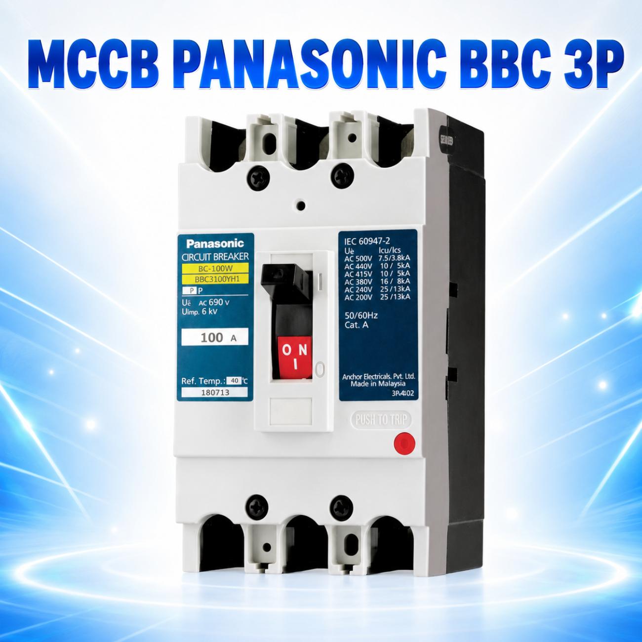 Cầu dao đóng ngắt mạch điện MCCB Panasonic BBC 3P 63A