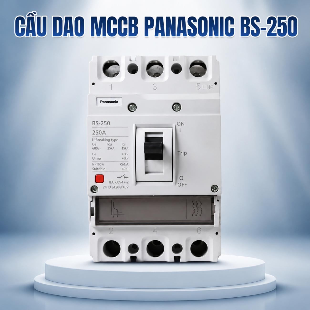 Cầu dao đóng ngắt mạch điện MCCB Panasonic SF Series 250AF 160A–250A dòng cắt 35kA