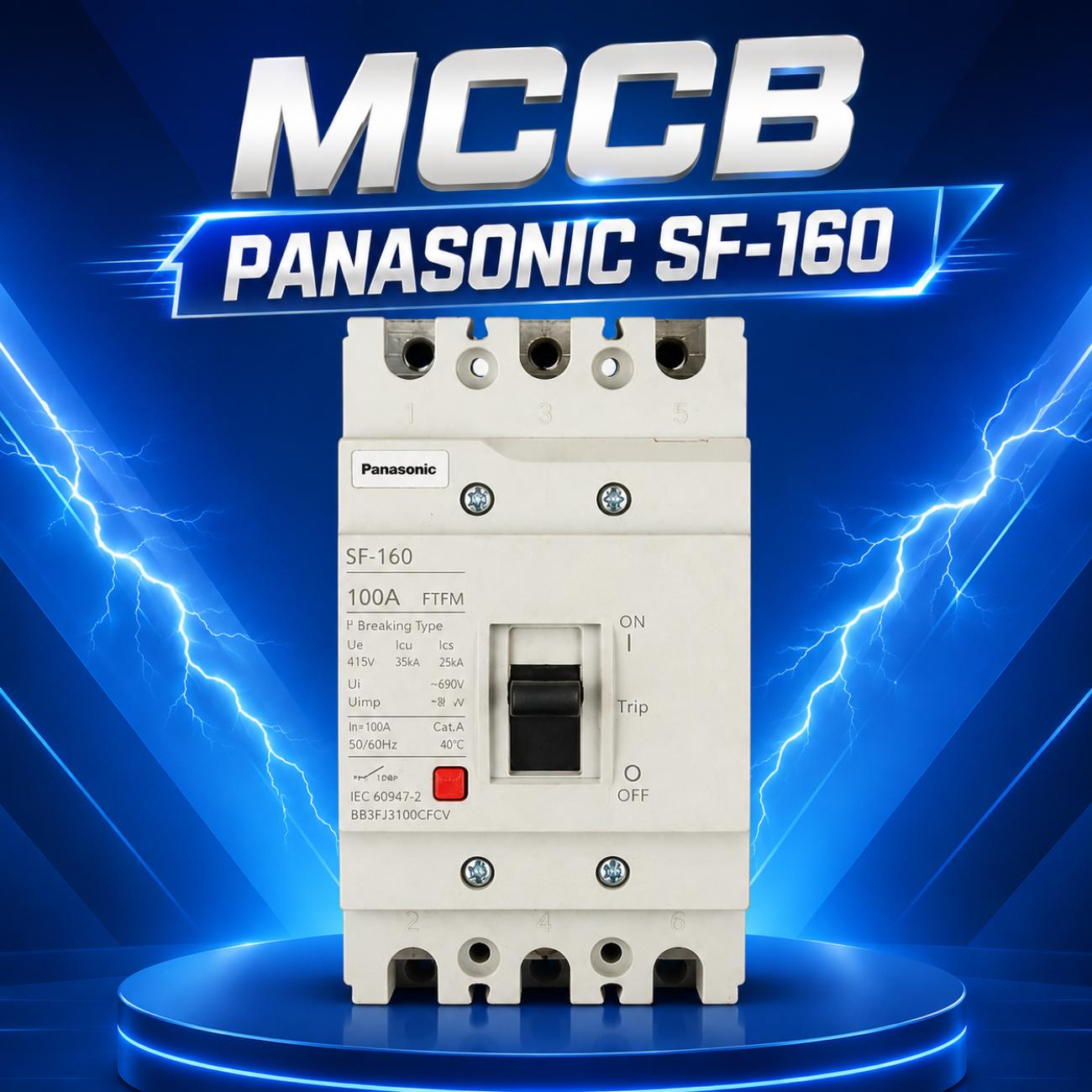 Cầu dao đóng ngắt mạch điện MCCB Panasonic SF Series 3P-3E 160AF 10A–100A