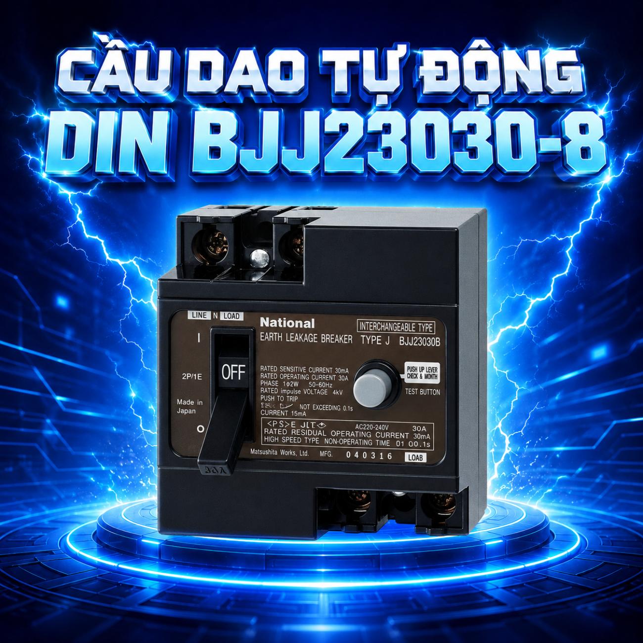 Cầu dao tự động DIN BJJ23030-8 chống dòng rò 30A 30mA