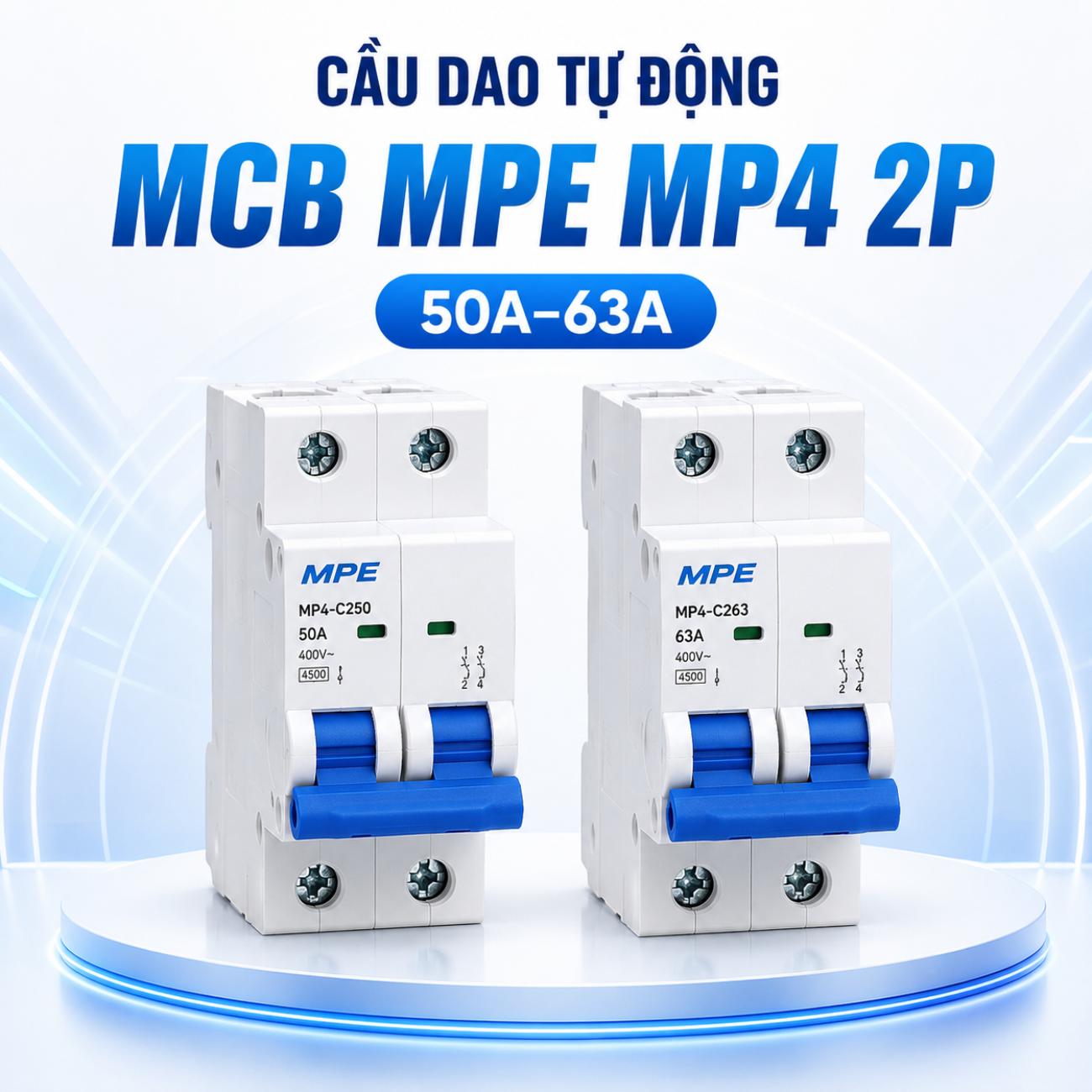 Cầu dao tự động MCB MPE MP4 2P 4,5ka 50A–63A