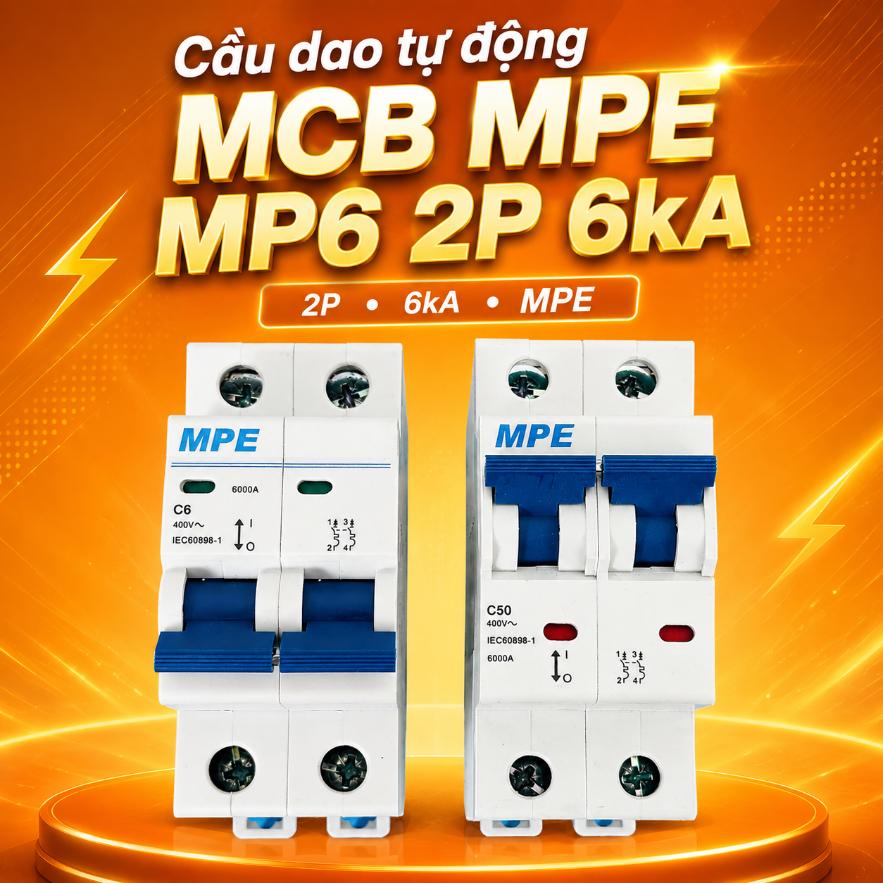 Cầu dao tự động MCB MPE MP6 2P 6kA