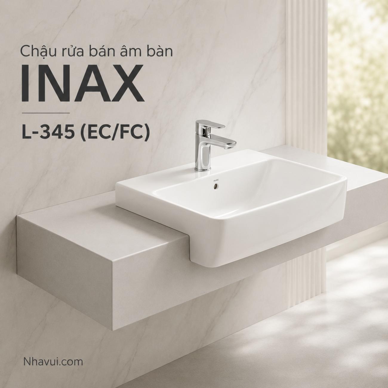 Chậu rửa bán âm bàn INAX L-345V (EC/FC)