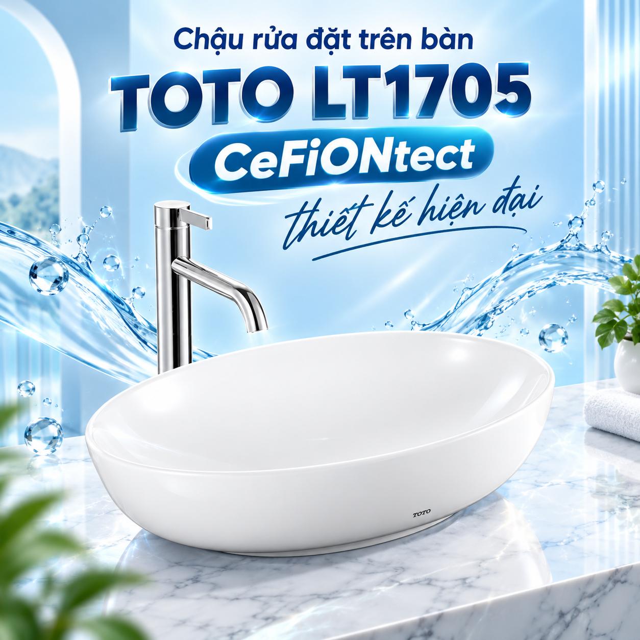 Chậu rửa đặt trên bàn TOTO LT1705 CeFiONtect