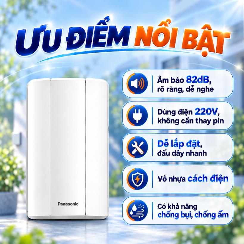 Chuông điện Panasonic EBG888 220V 9.5W 50Hz 82dB