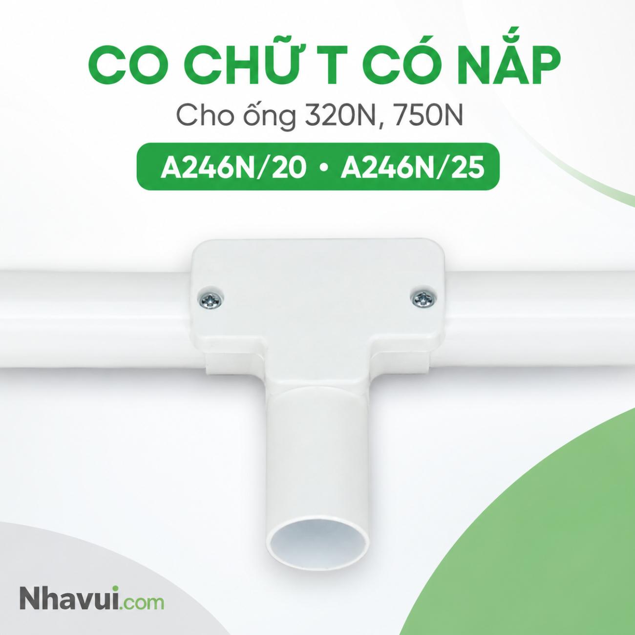 Co chữ T co nối có nắp MPE cho ống luồn điện 320N, 750N loại 20mm, 25mm