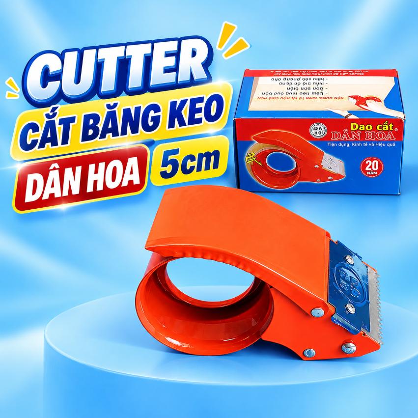 Cutter cắt băng keo Dân Hoa 5cm – Dao cắt băng keo dán thùng