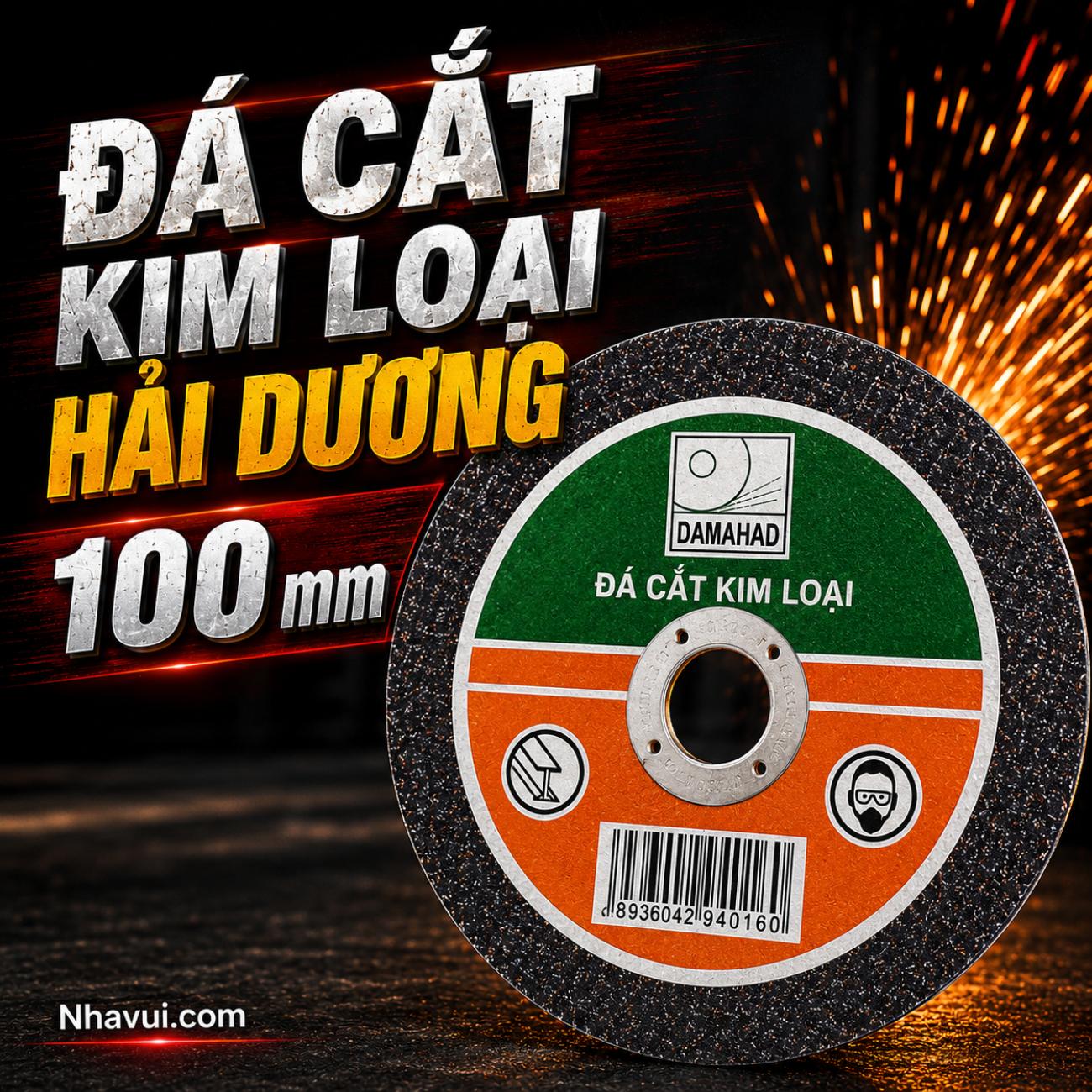 Đá cắt kim loại Hải Dương DC100 kích thước 100x1,5x16mm
