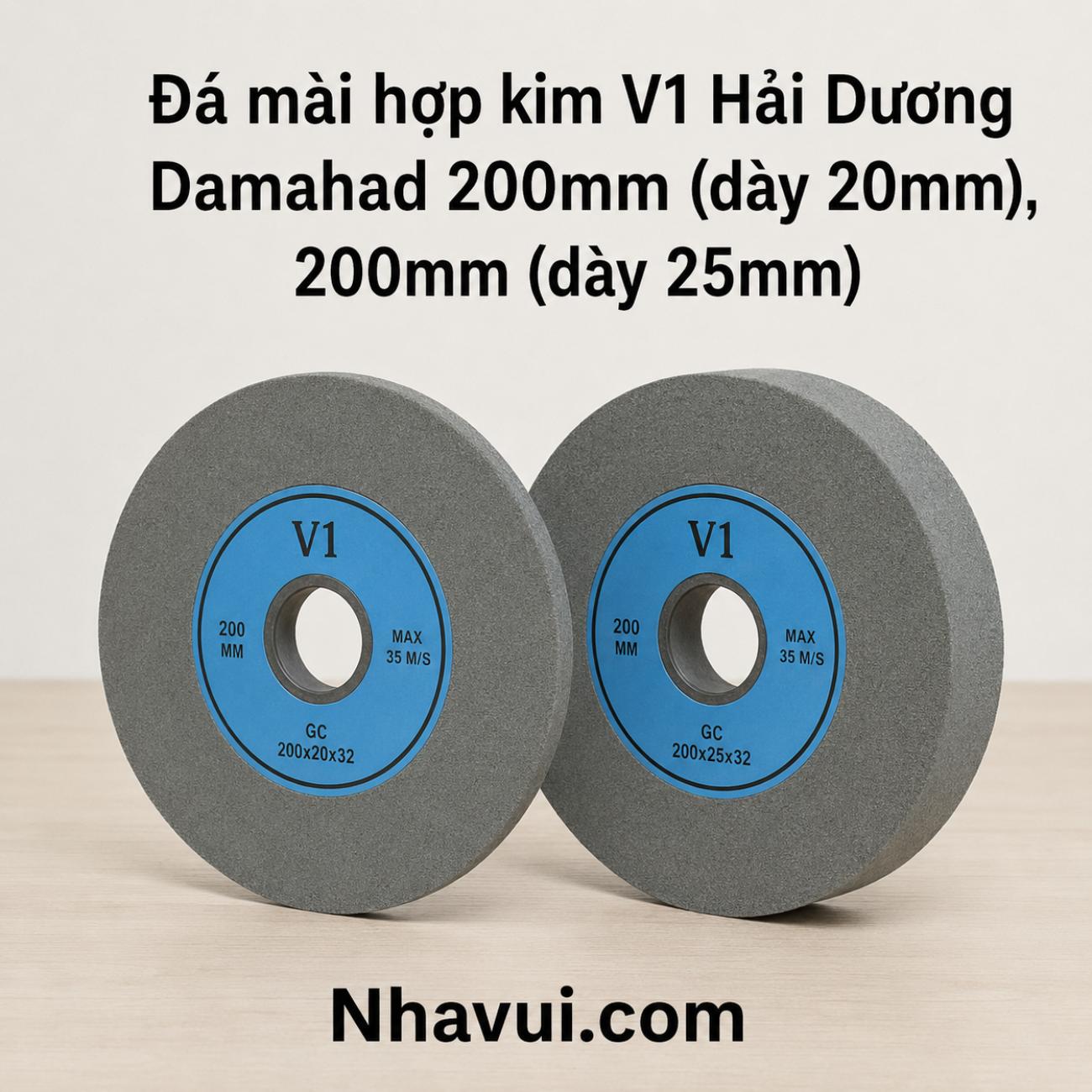 Đá mài hợp kim V1 Hải Dương Damahad 200mm (dày 20mm), 200mm (dày 25mm)