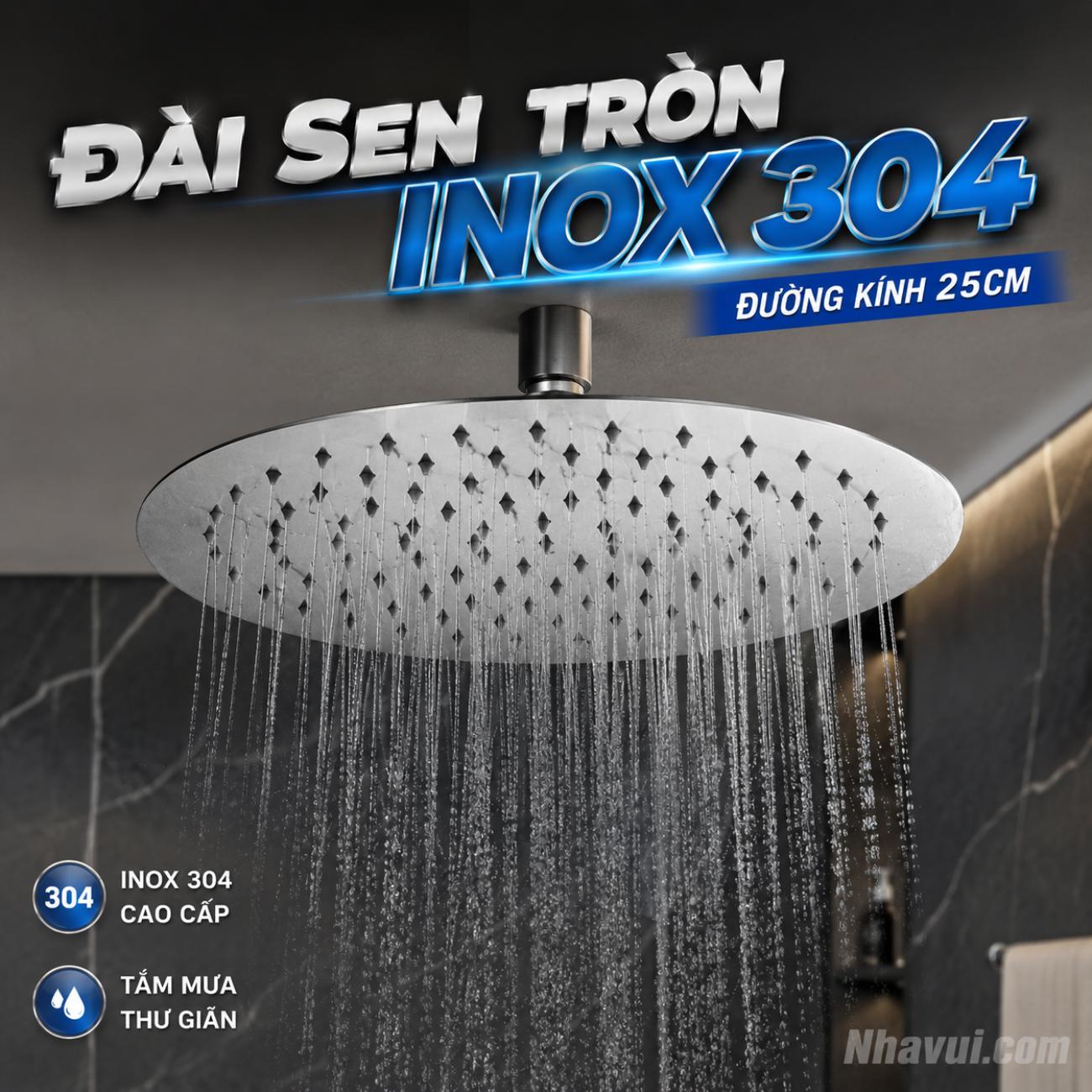 Đài sen tròn inox 304 Vanni đường kính 25cm
