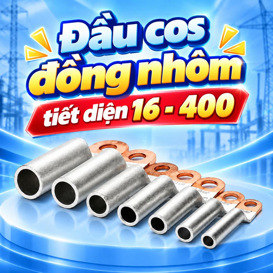 Đầu cos đồng nhôm DTL1, DTL2 16–400mm²