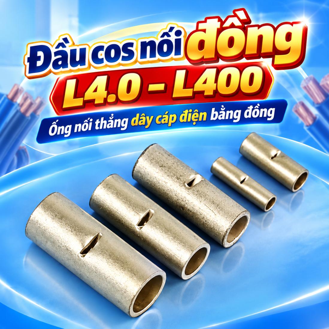 Đầu cosse nối đồng - ống nối thẳng dây cáp điện