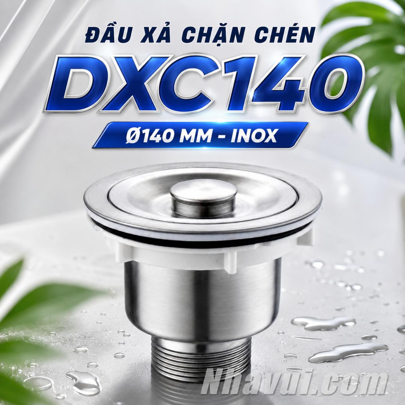 Đầu xả chặn chén Vanni DXC140 Ø140 inox cho chậu rửa