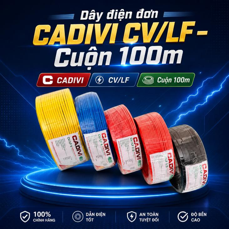 Dây điện đơn CADIVI CV/LF – Cuộn 100m