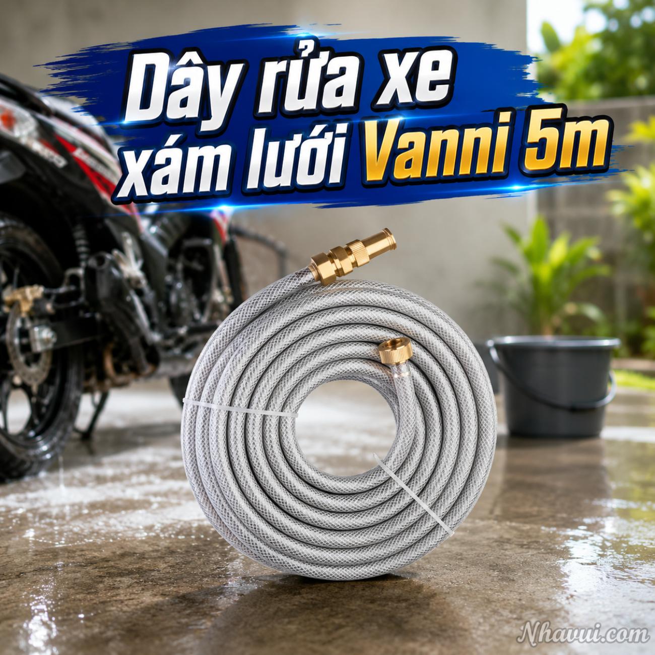 Dây rửa xe xám lưới Vanni 5m