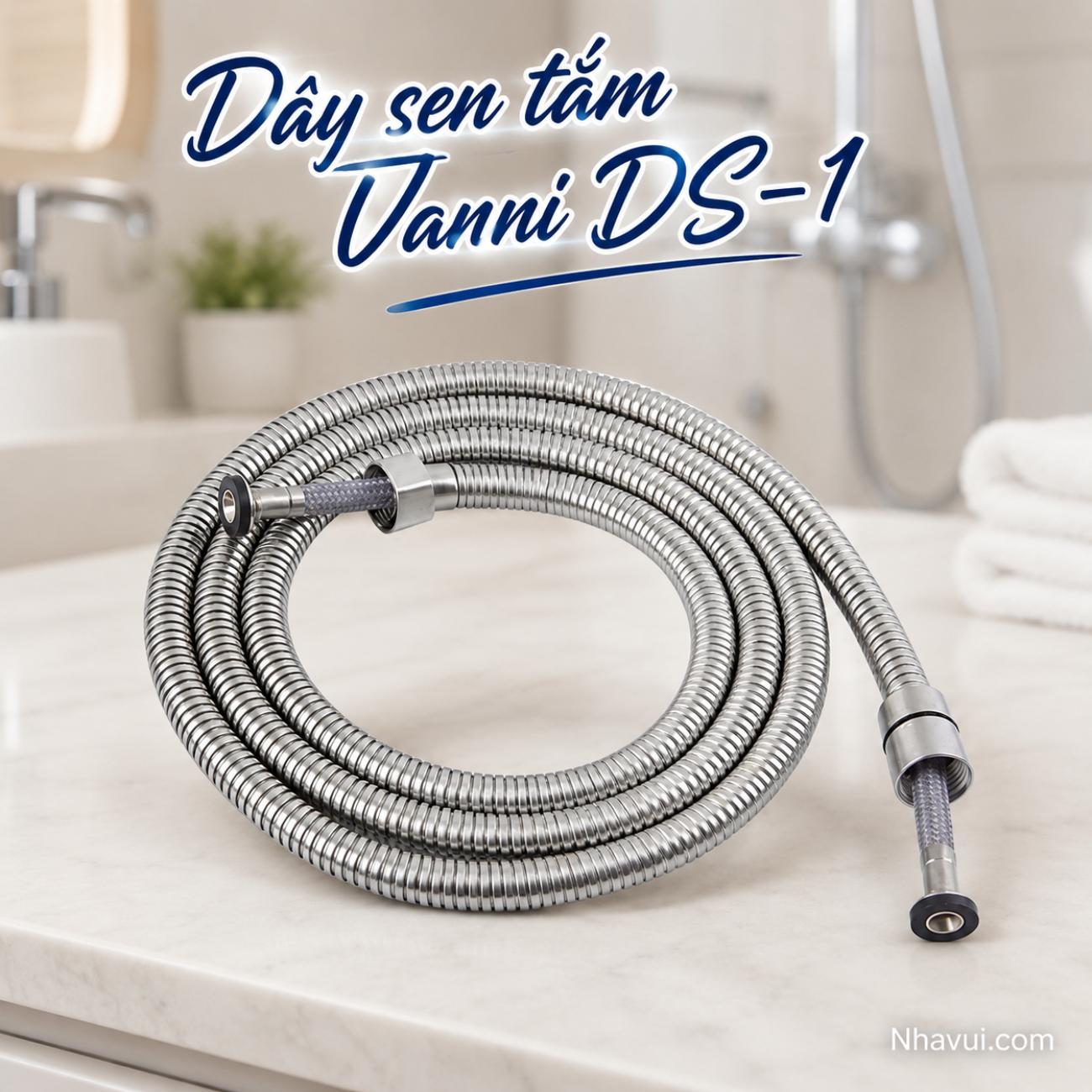 Dây sen tắm Vanni DS-1 đầu nối inox bọc lưới