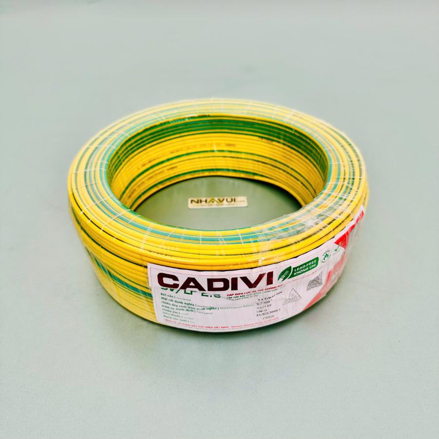 Dây tiếp địa (Dây TER) CADIVI CV/LF xanh lá sọc vàng – Cuộn