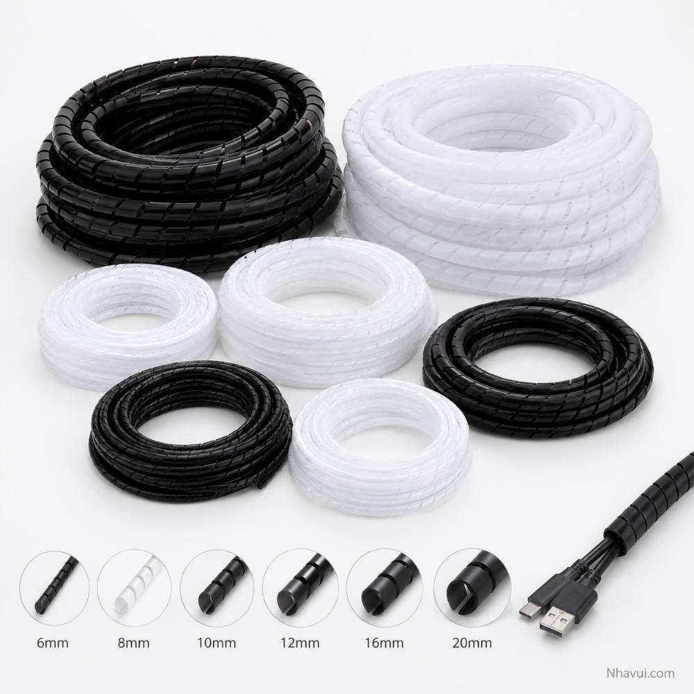 Dây xoắn Tiến Phát LDPE 6mm 8mm 10mm 12mm 16mm 20mm dài 10m/sợi