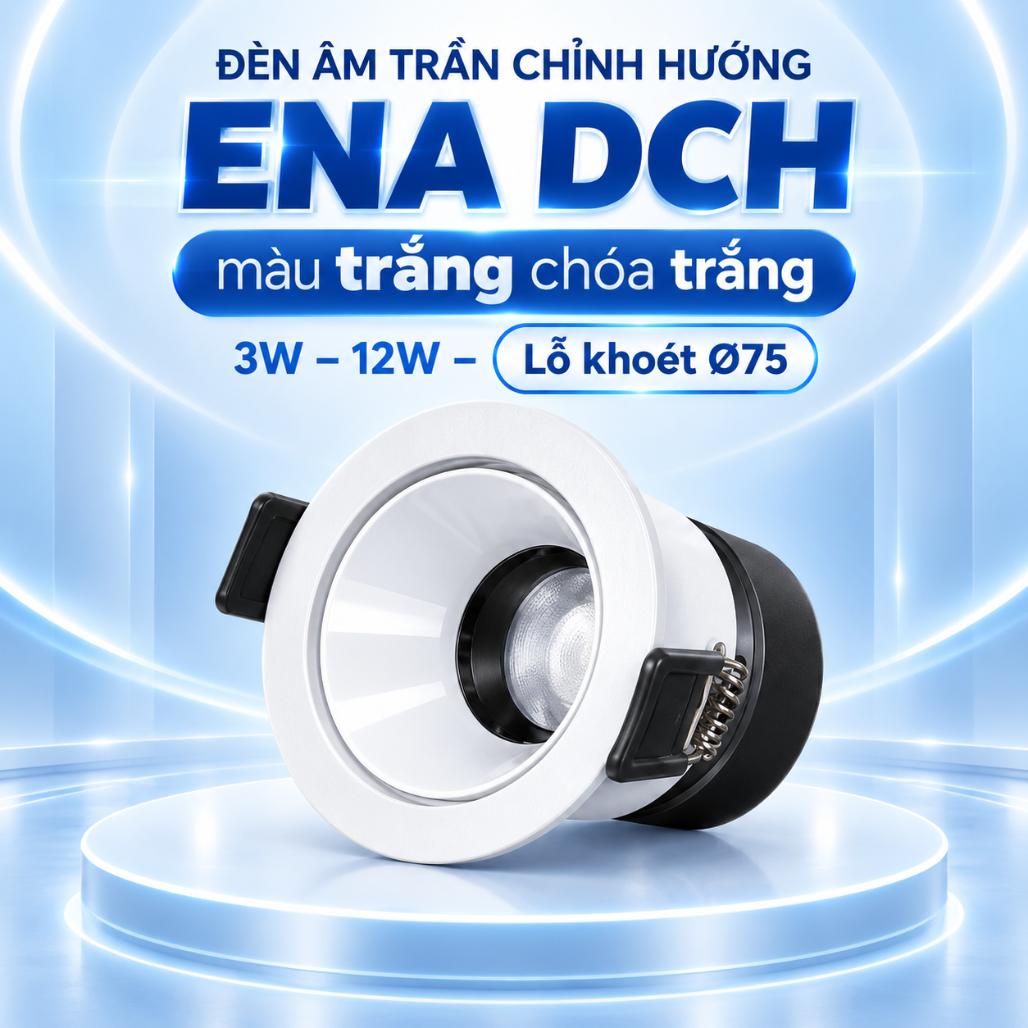 Đèn âm trần chỉnh hướng ENA DCH màu trắng chóa trắng