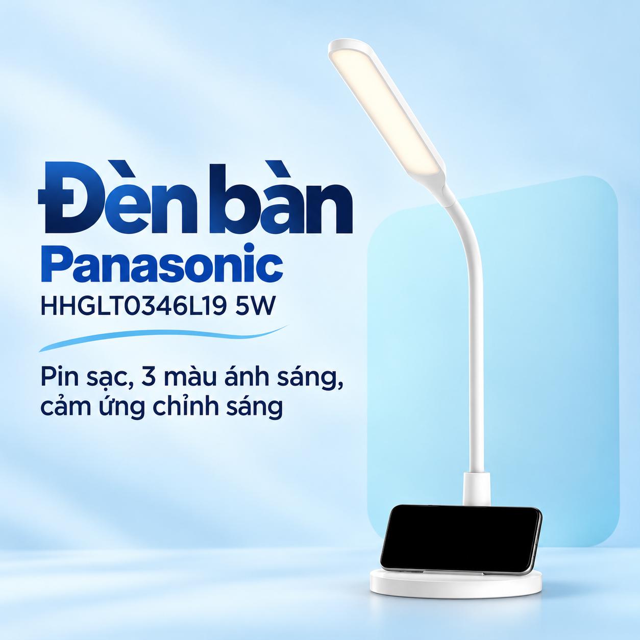 Đèn bàn LED Panasonic HHGLT0346L19 sử dụng pin sạc