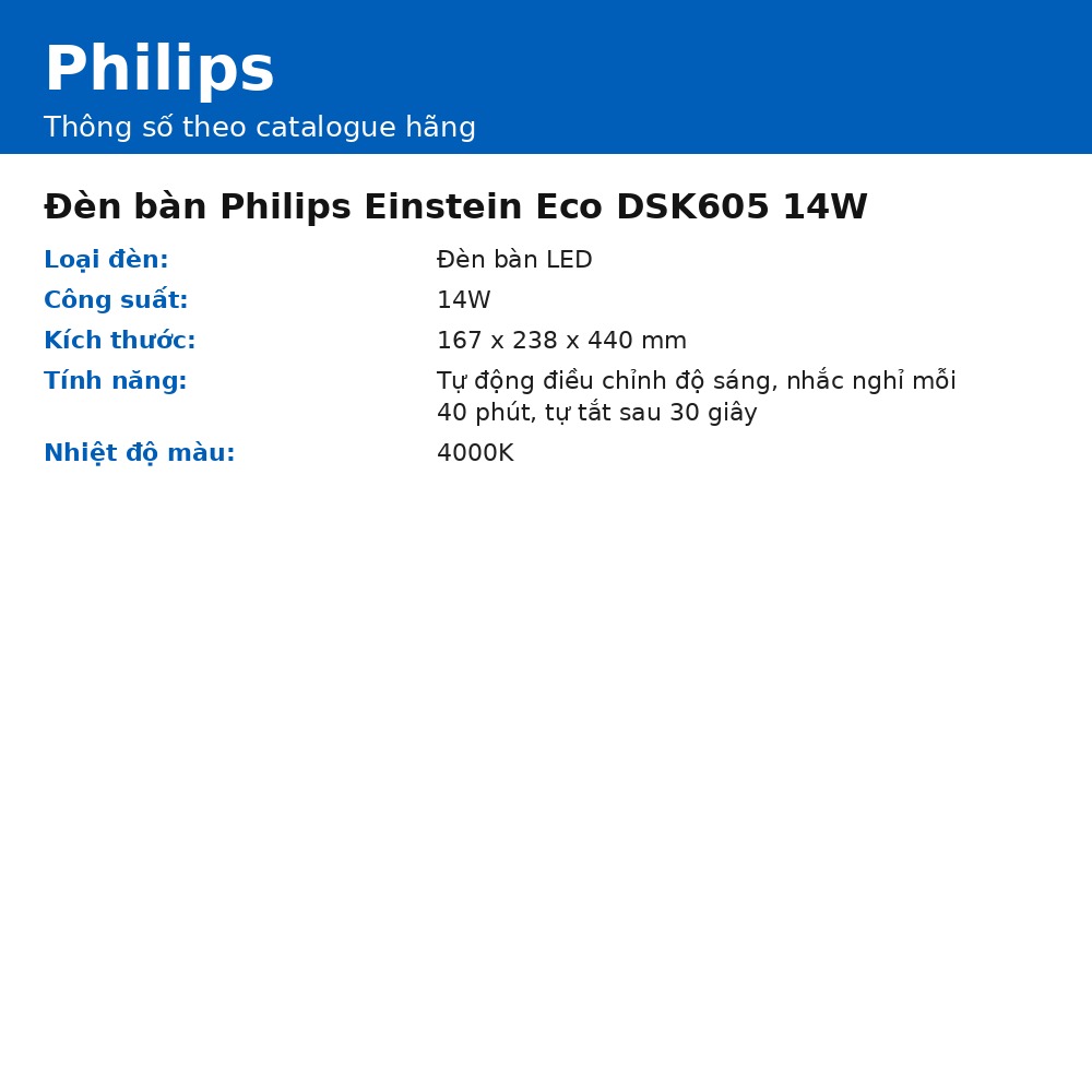 Đèn bàn Philips Einstein Eco DSK605 14W chính hãng