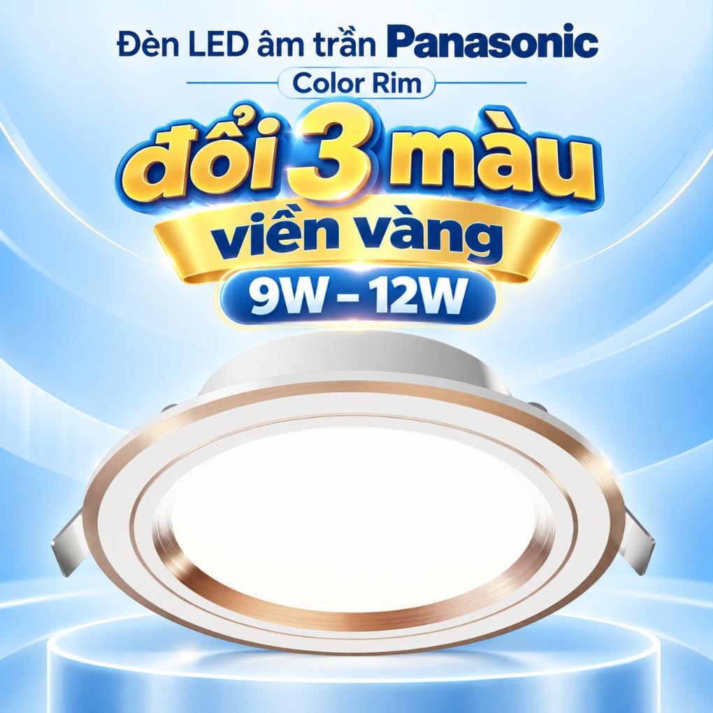 Đèn LED âm trần Panasonic Color Rim đổi màu viền vàng