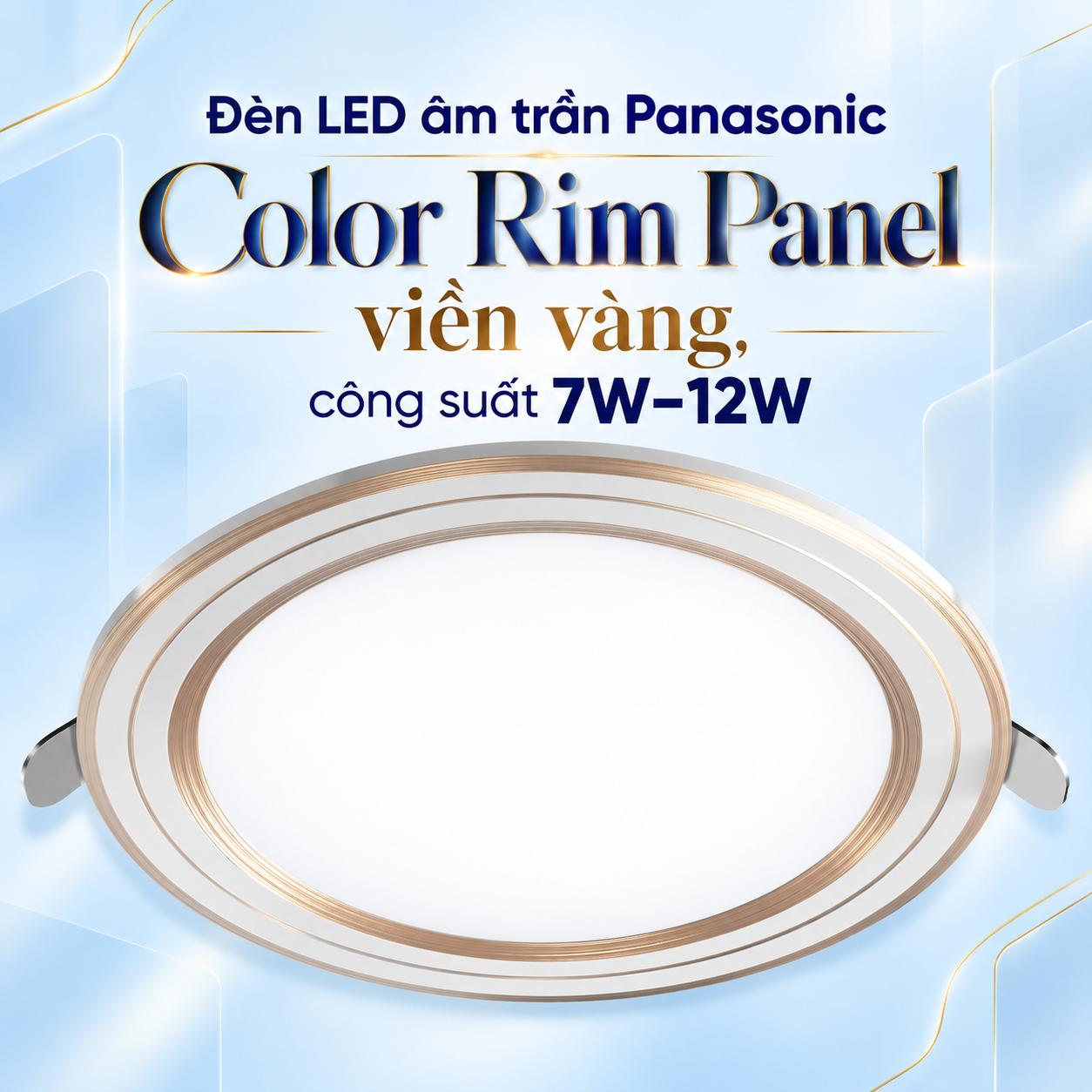 Đèn LED âm trần Panasonic Color Rim Panel viền vàng