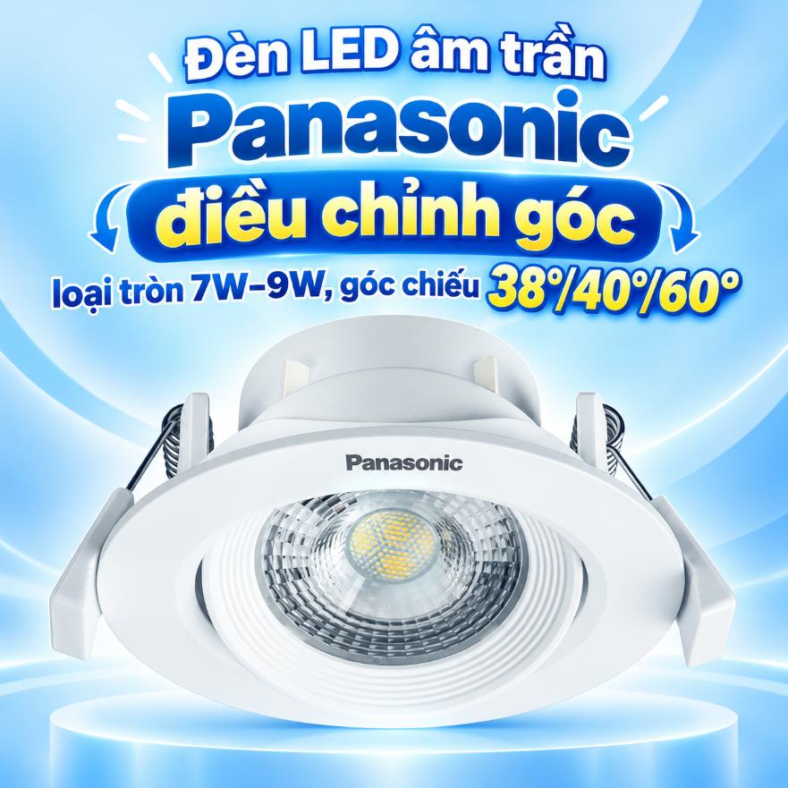 Đèn LED âm trần Panasonic điều chỉnh góc loại tròn
