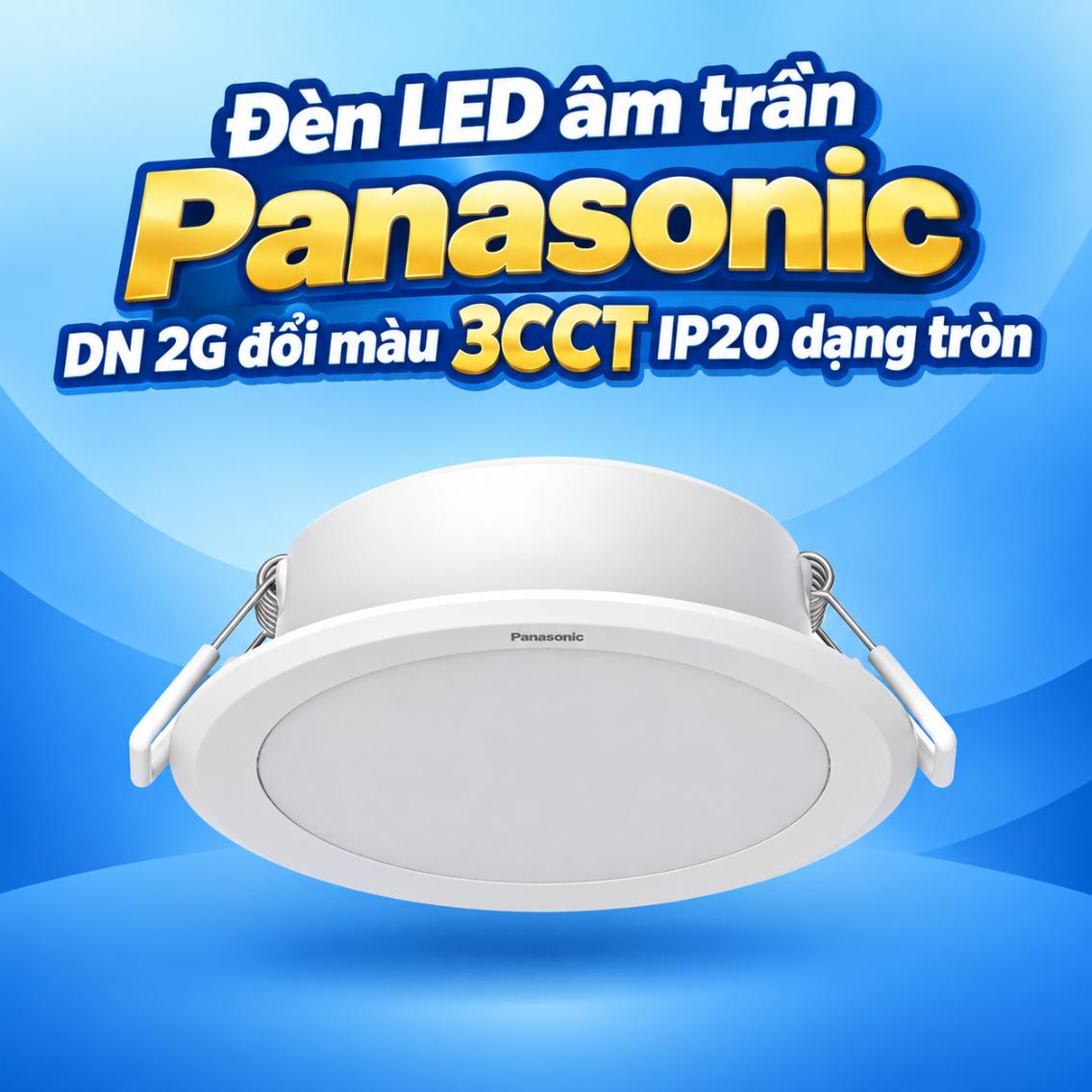 Đèn LED âm trần Panasonic DN 2G đổi màu IP20 dạng tròn