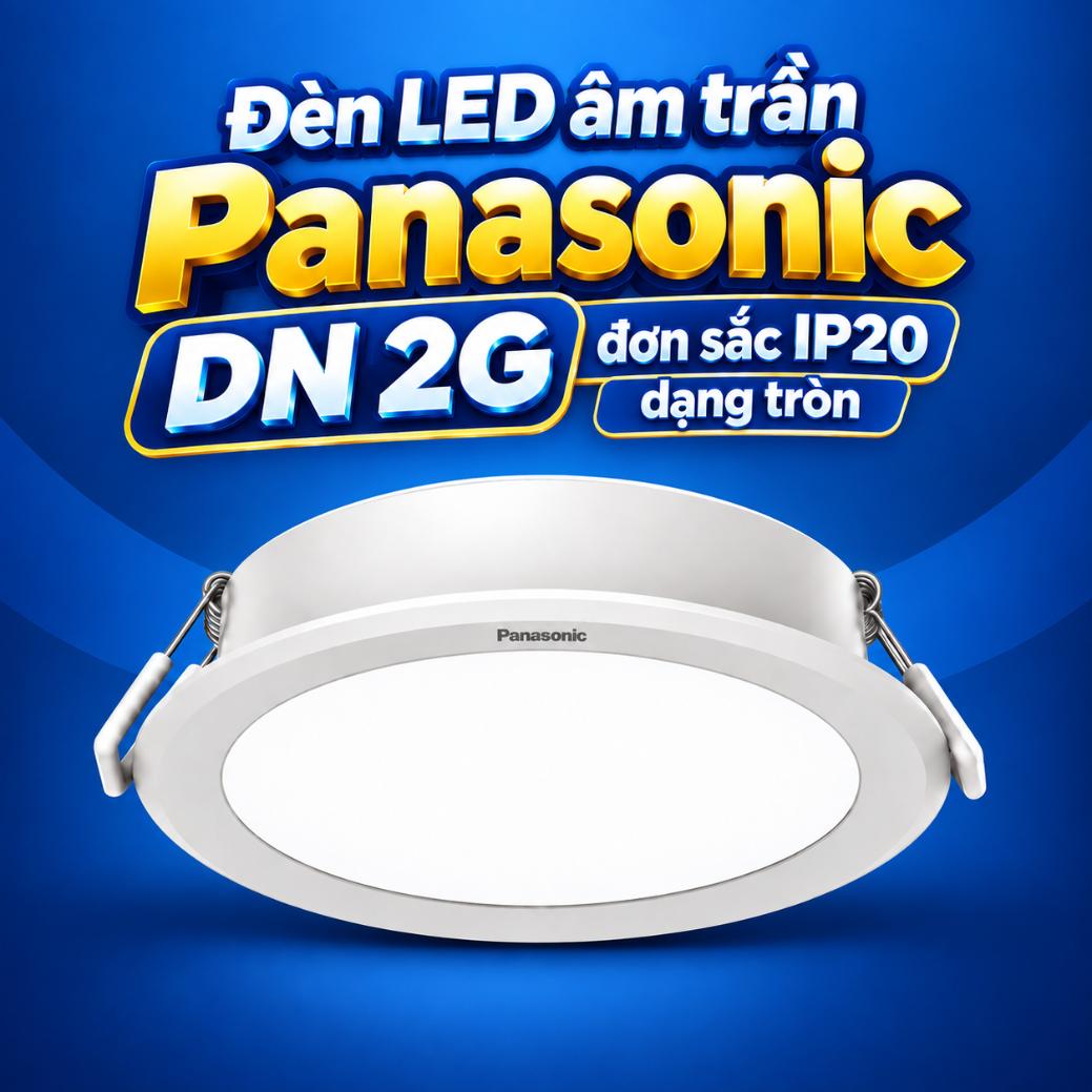 Đèn LED âm trần Panasonic DN 2G đơn sắc IP20 dạng tròn