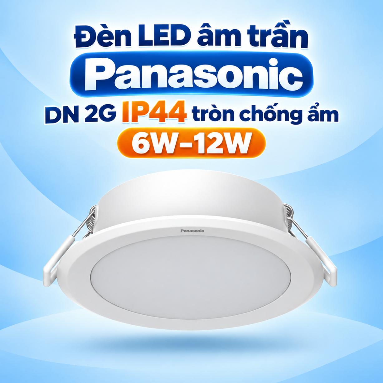 Đèn LED âm trần Panasonic DN 2G IP44 tròn chống ẩm