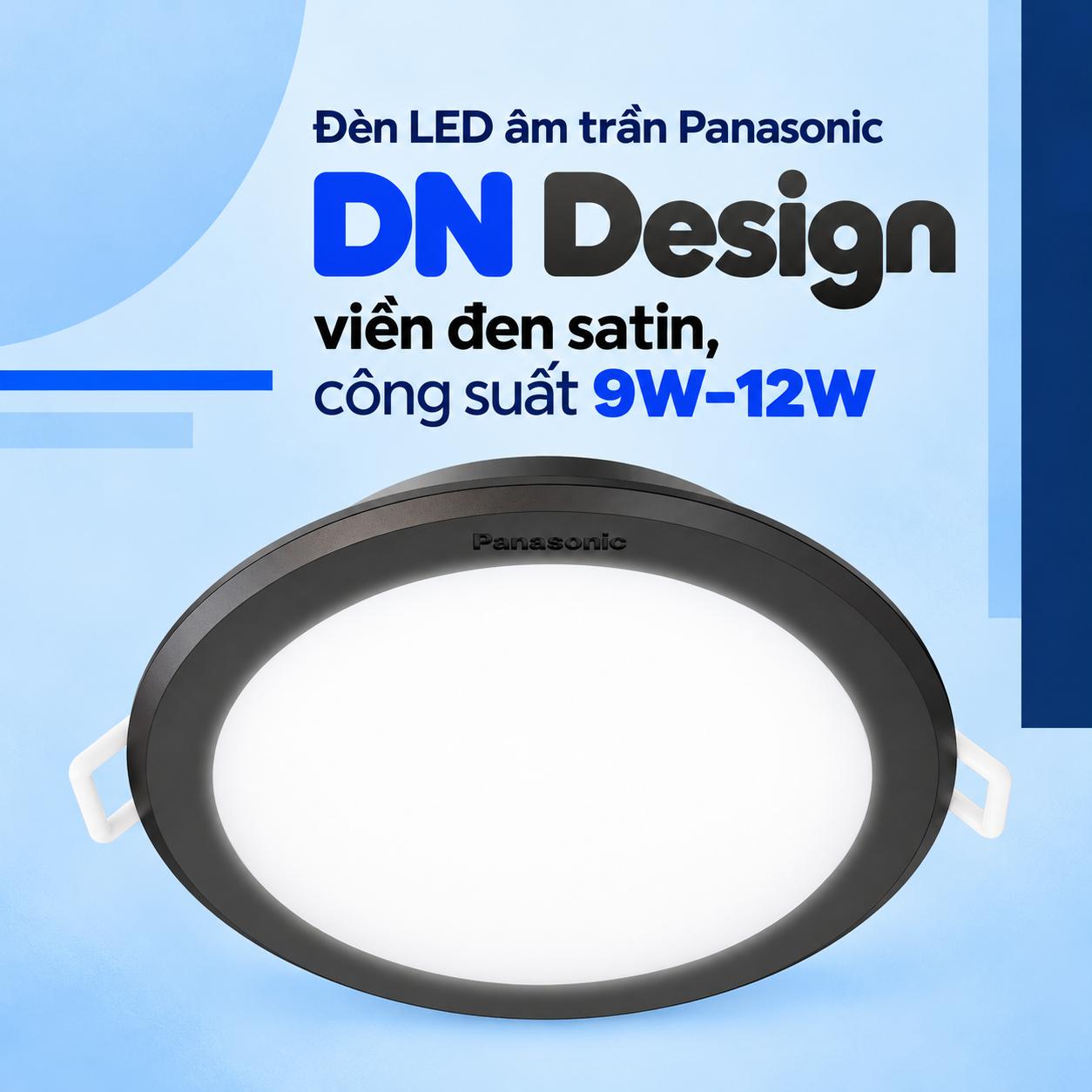 Đèn LED âm trần Panasonic DN Design viền đen satin