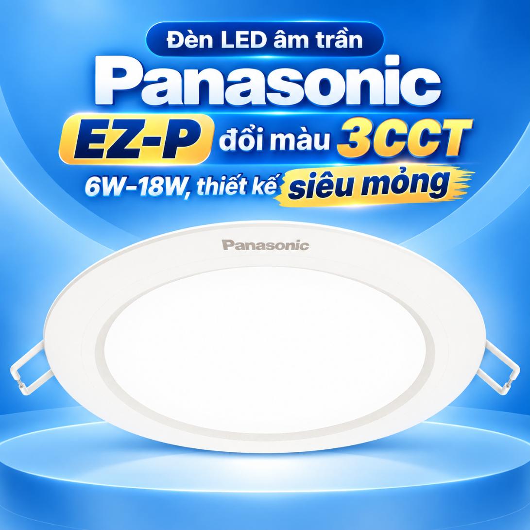 Đèn LED âm trần Panasonic EZ-P đổi màu dạng tròn siêu mỏng