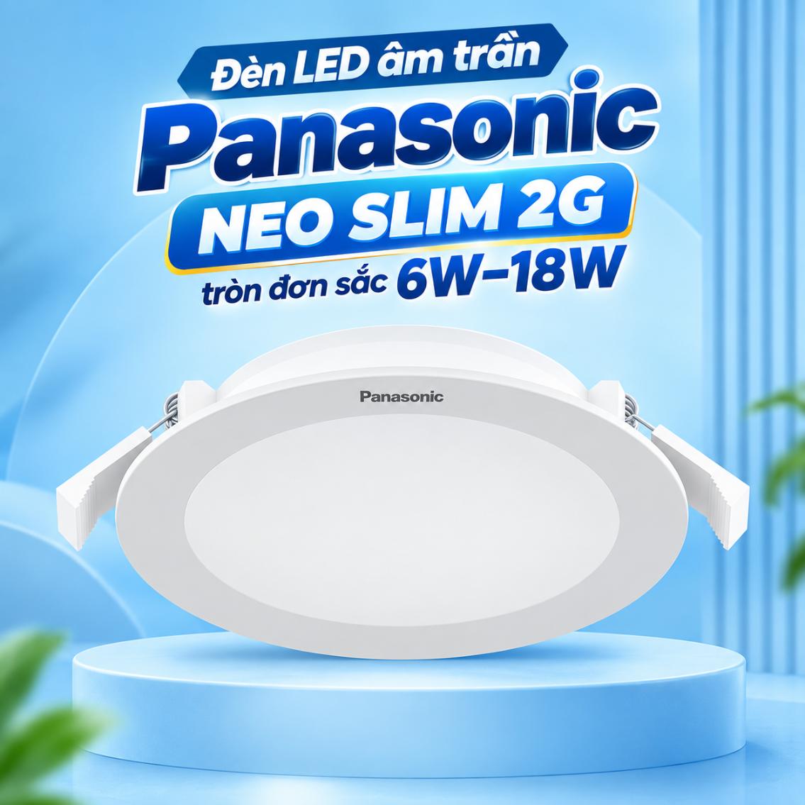 Đèn LED âm trần Panasonic NEO SLIM 2G đơn sắc dạng tròn