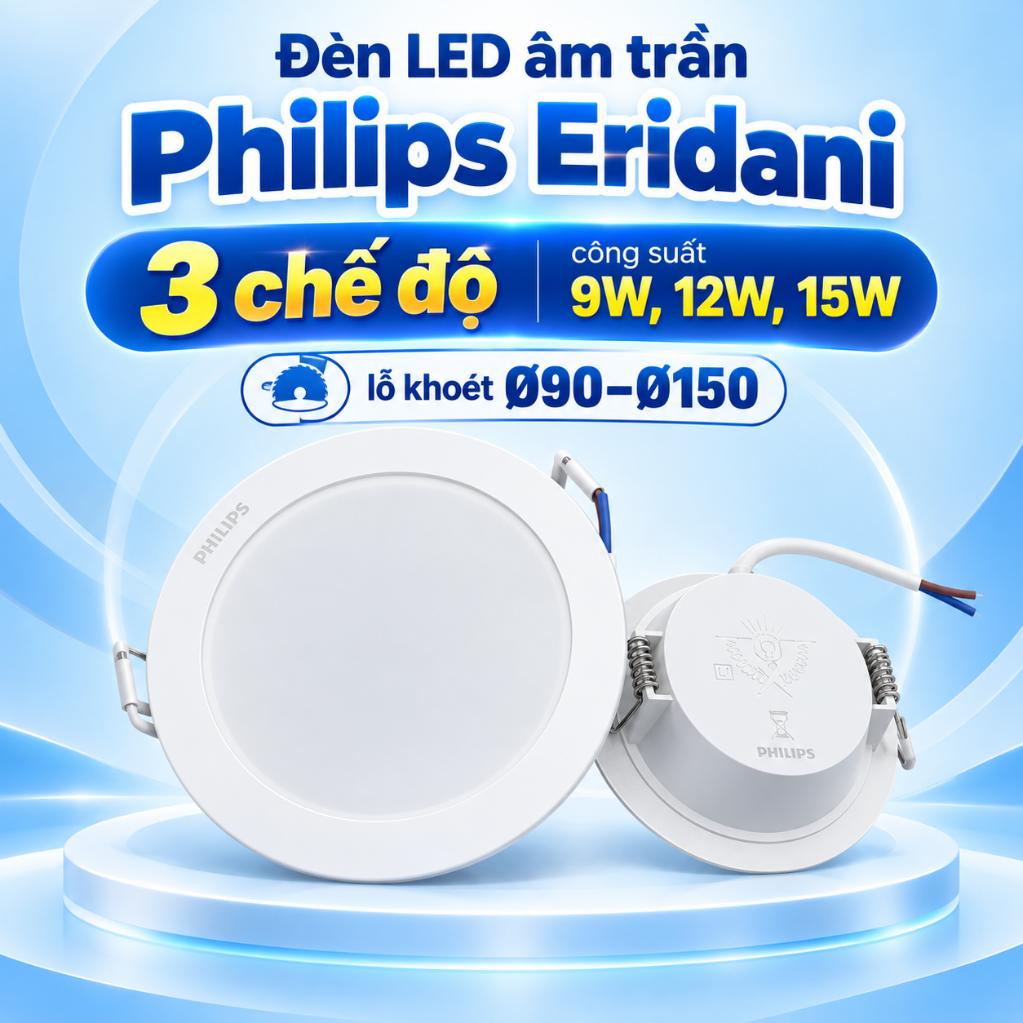 Đèn LED âm trần Philips Eridani DL190B SSW 3 chế độ