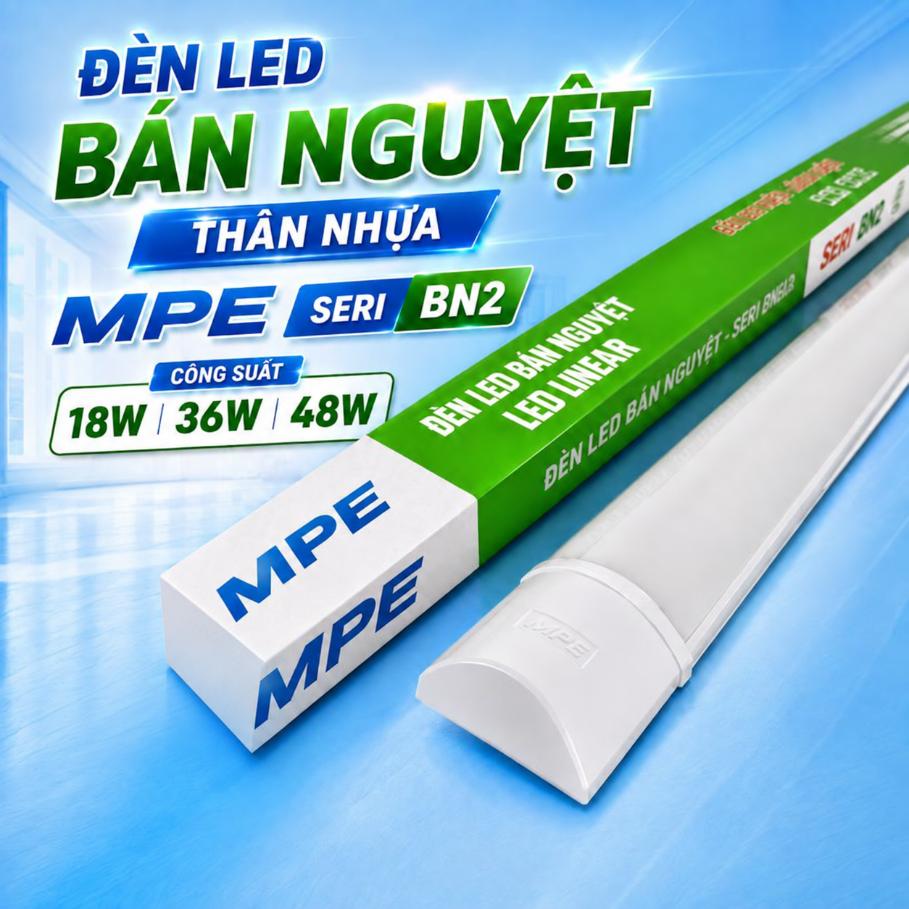 Đèn LED bán nguyệt thân nhựa MPE Seri BN2 18W 36W 48W