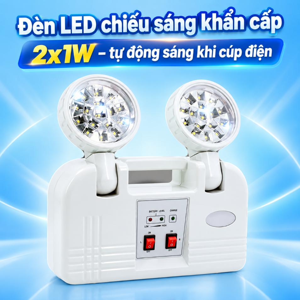 Đèn LED chiếu sáng khẩn cấp 2x1W