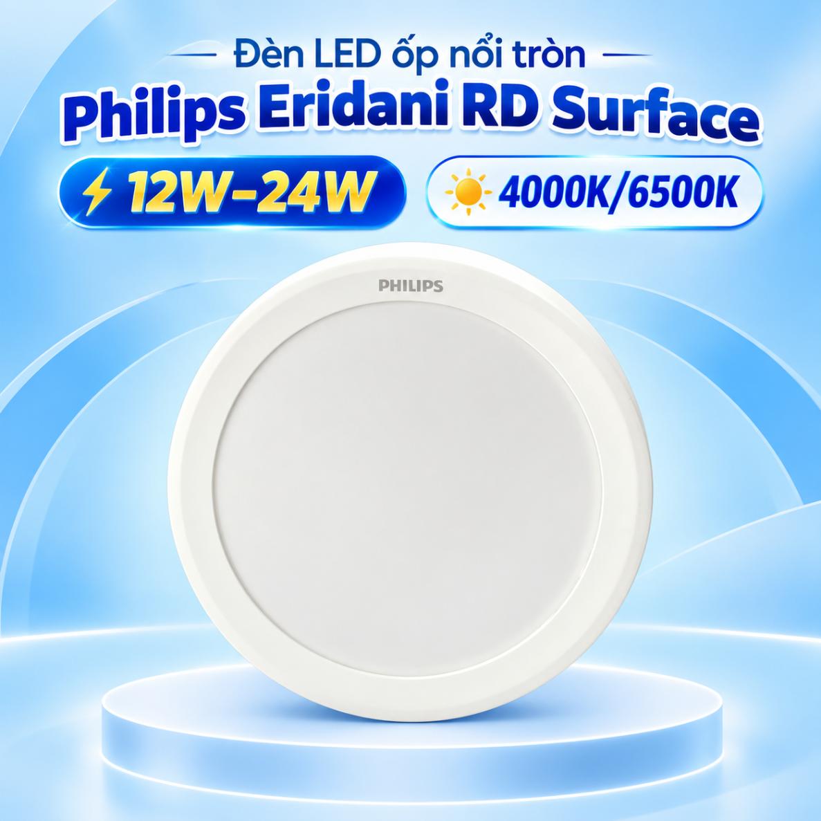 Đèn LED ốp nổi Philips Eridani RD Surface dạng tròn