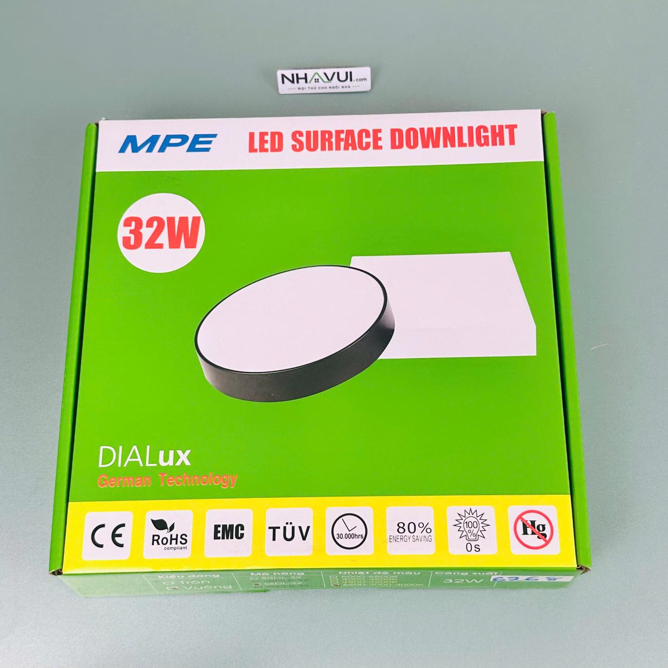 Đèn LED ốp nổi tràn viền MPE Seri SSDL mặt vuông