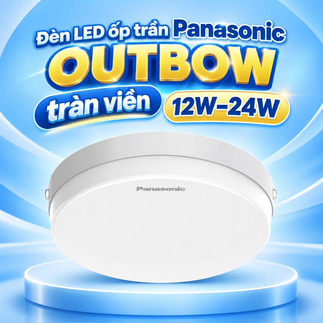 Đèn LED ốp trần Panasonic OUTBOW tràn viền đơn sắc