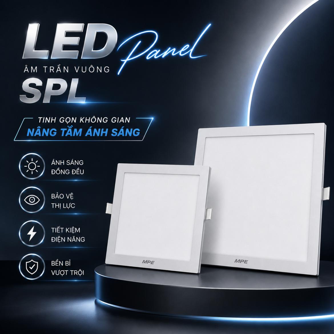 Đèn LED Panel âm trần vuông MPE Seri SPL