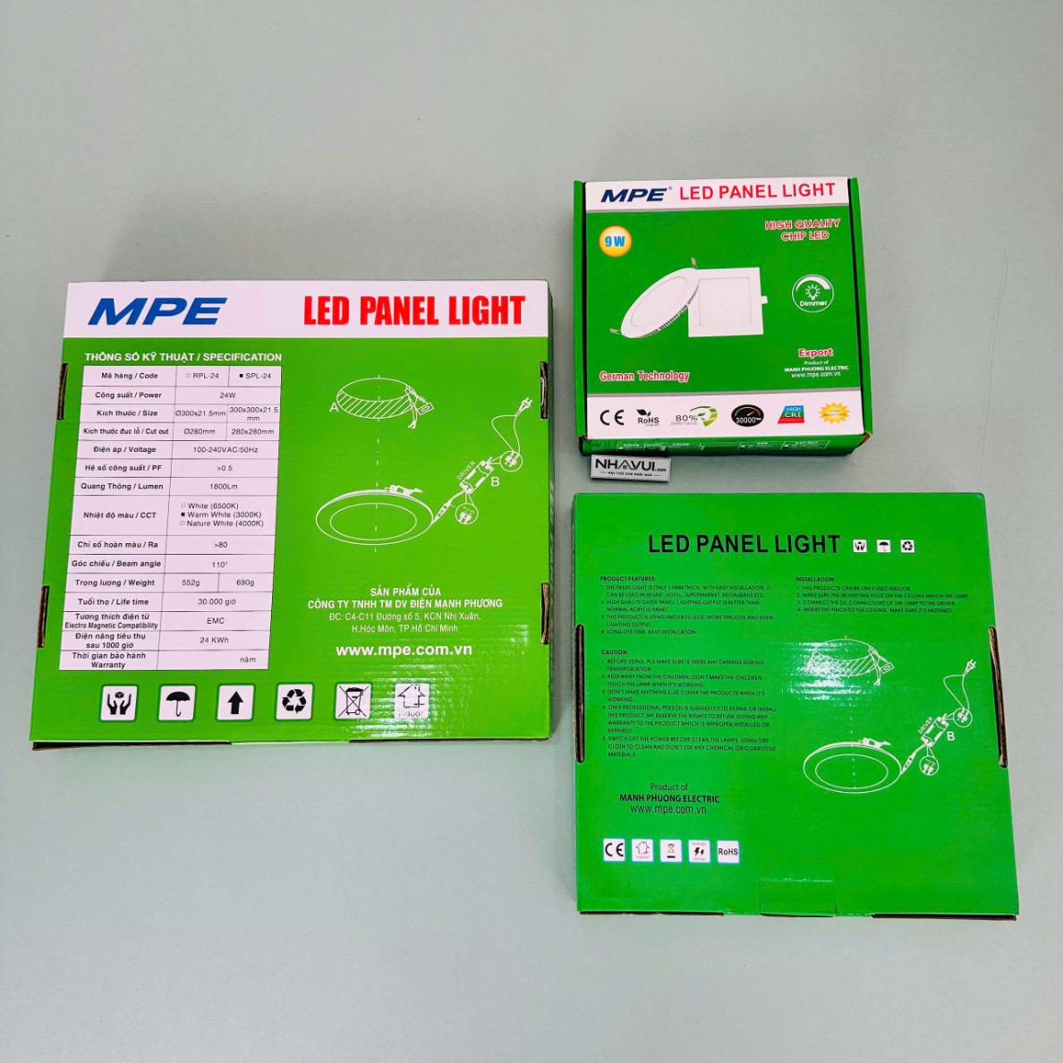 Đèn LED Panel âm trần vuông MPE Seri SPL