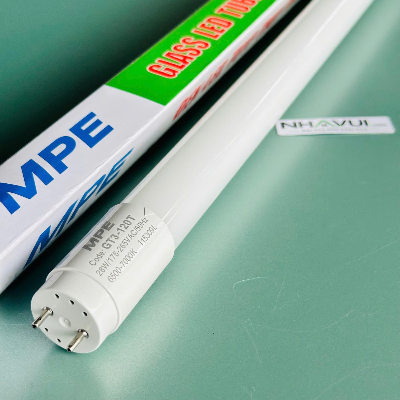 Đèn LED Tube thủy tinh MPE GT3-120T 28W 1.2m