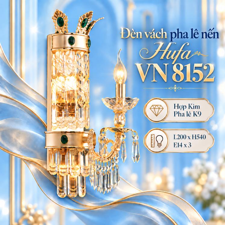 Đèn vách pha lê nến Hufa VN 8152/1