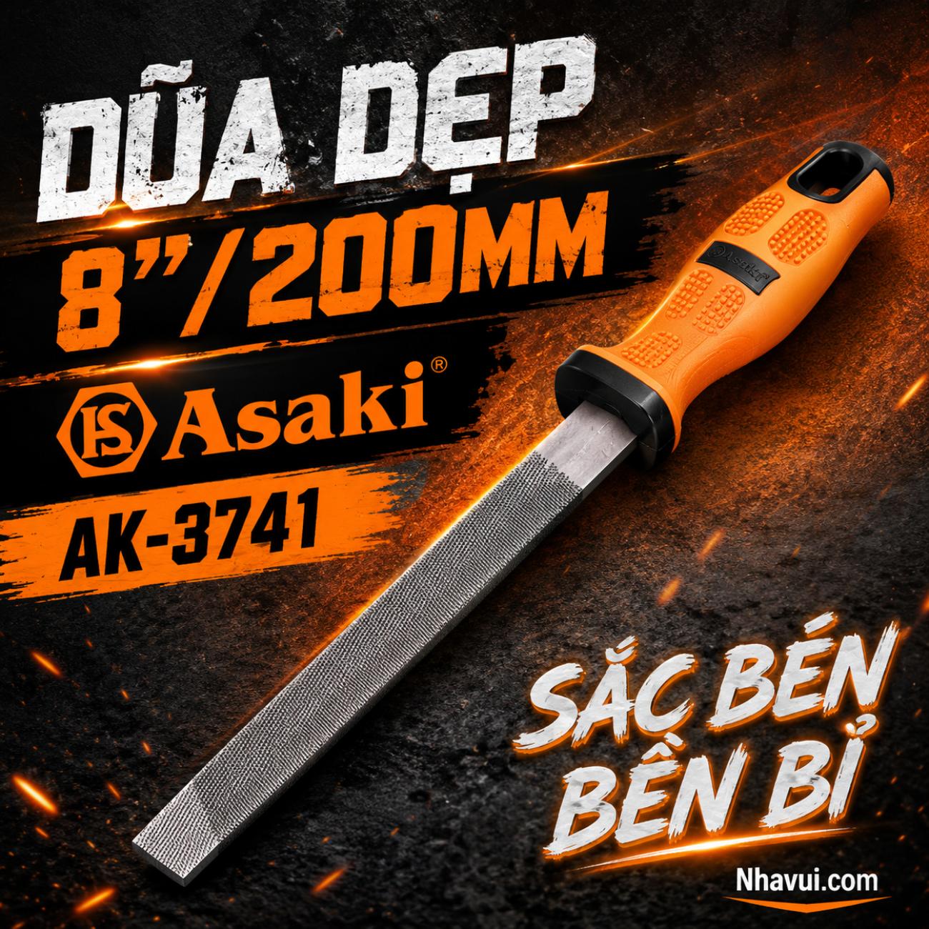 Dũa dẹp Asaki AK-3741 8 inch 200mm