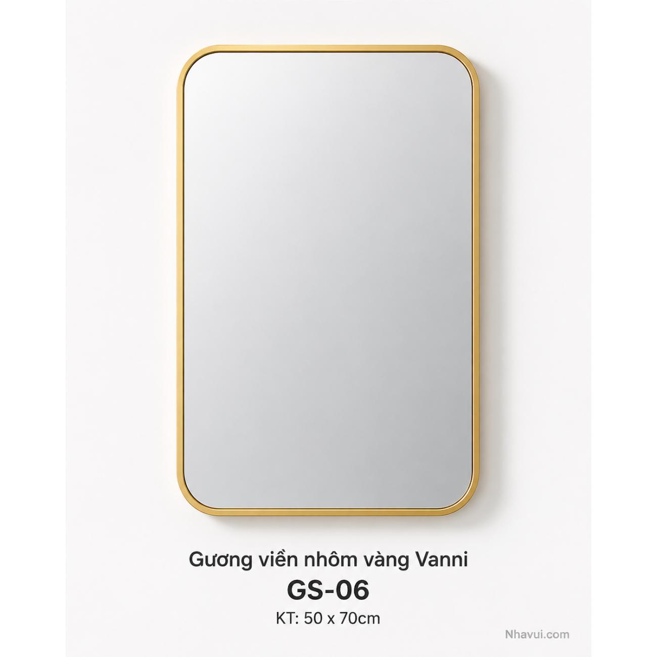 Gương viền nhôm Vanni GS-06 GS-07 GS-08 kích thước 50x70cm