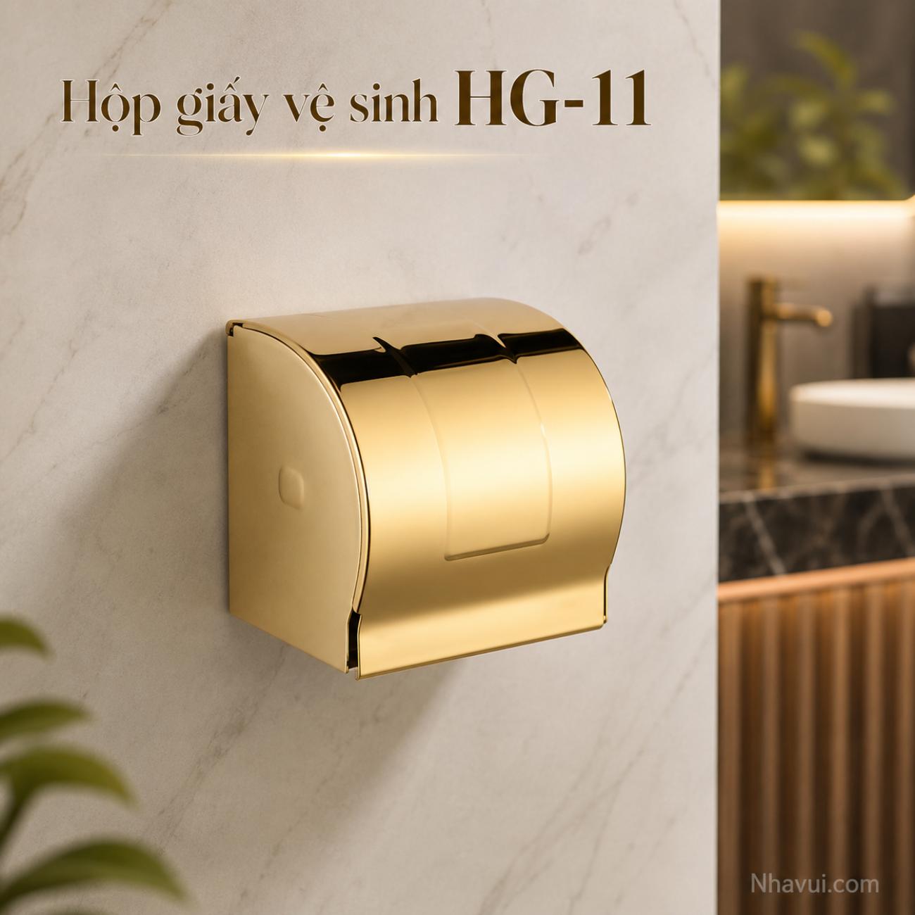 Hộp giấy vệ sinh Vanni HG-11, HG-12 inox 304 nắp che gắn tường