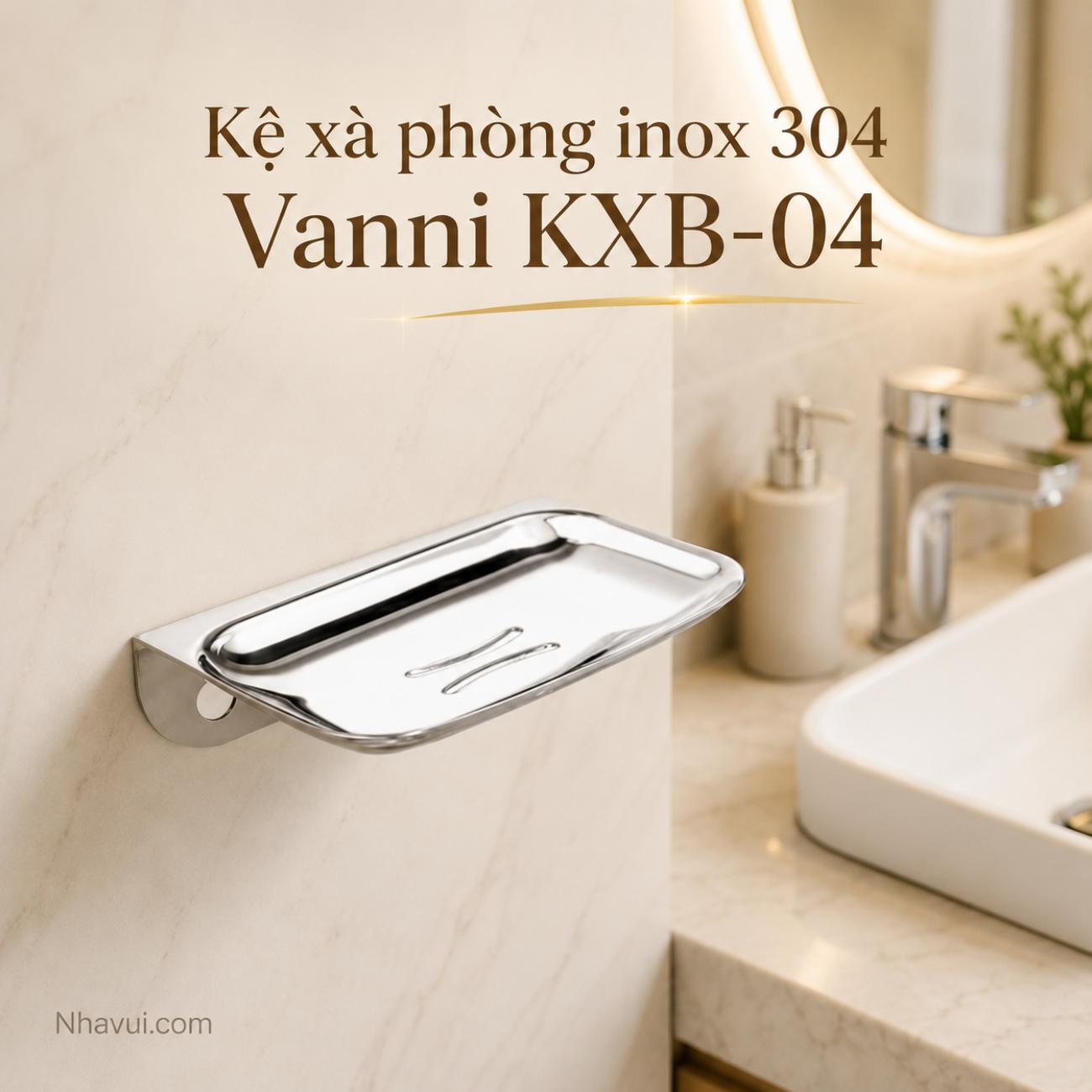 Kệ xà phòng inox 304 Vanni KXB-04 giá treo xà phòng gắn tường