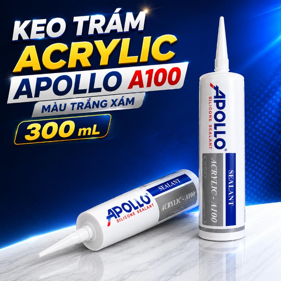 Keo trám Acrylic Apollo A100 màu trắng xám 300 mL